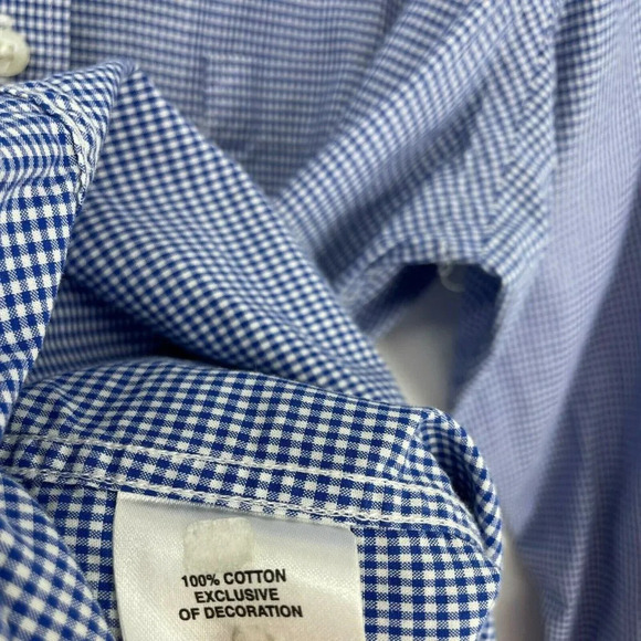 Tailorbyrd Collection Shirt Men's Sz M Blue Gingham Pocket Collared Button Down - Picture 8 of 8